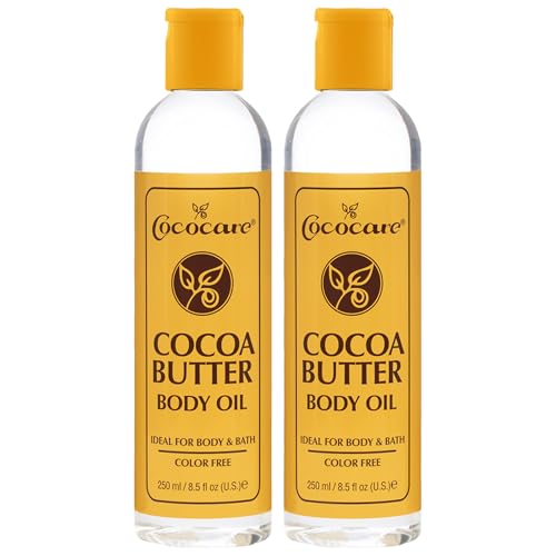Cococare Cocoa Butter Body Oil 8.5 Fl Oz - Lightweight and Fast Absorbing - 2 Pack