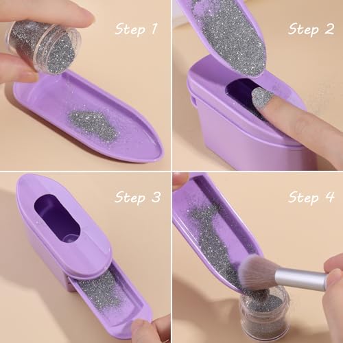 2-in-1 Dip Powder Recycling Tray System with Brush for DIY Nail Art