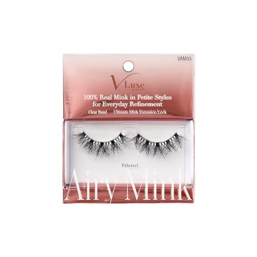 i•ENVY Airy Mink False Eyelashes - 100% Real Mink, Clear Band