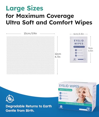 Tea Tree Oil Eyelid Cleansing Wipes 30-Count