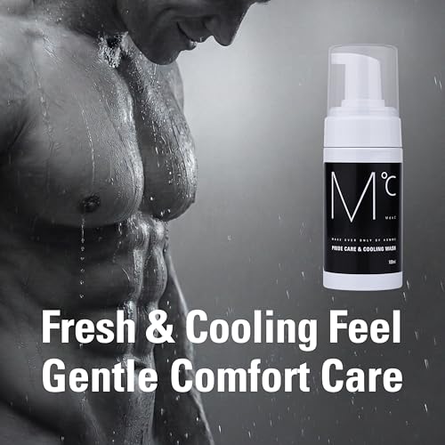 Mdoc Men¡¯s Intimate Wash, Cooling Intimate Foam Cleanser with Menthol & Peppermint, Gentle Daily Care for Sensitive Skin, 100ml