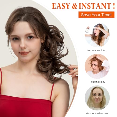 Messy Bun Hair Clip with Side Comb & Bendable Arms