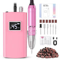 Beloving Portable Nail Drill Professional, 45000RPM Rechargeable Nail Drill Electric File Machine for Acrylic Gel Polish Remover, Cordless Nail Kit for Manicure Pedicure with 11 Bits for Salon Home