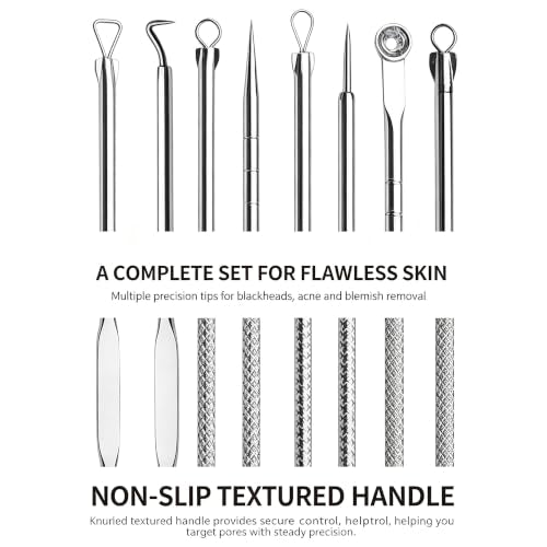 Blackhead Remover Pimple Extractor Tool Kit for Acne & Blemish Removal