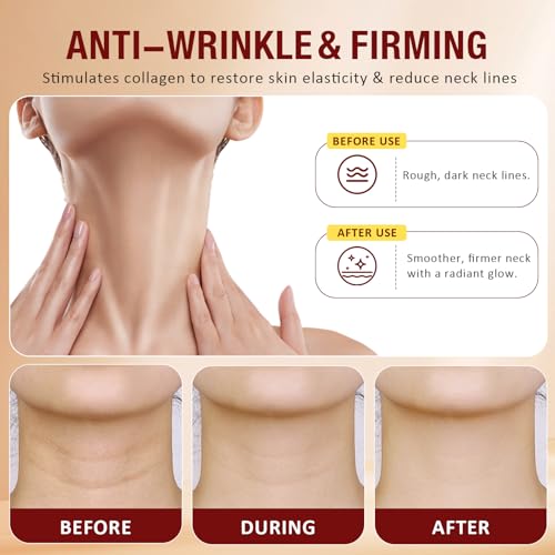AH-8 Firming Neck Cream for Skin Body Care, 4.23Oz Neck Tightening Cream with Roller, Lifting & Tightening Loose Skin, Reduces Wrinkles and Fine Lines, Facial Moisturizer(Golden)