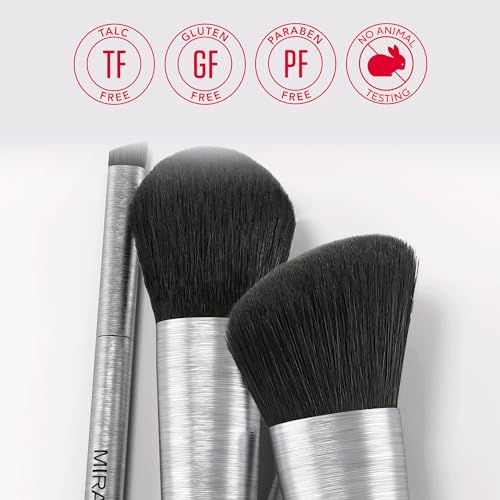 Mirabella Detail Professional Makeup Brush ? Precision Eyeshadow Brush for Blending & Smudging ? Small Vegan Brush w/Tapered Bristles & Weighted Handle for Eyeshadow Detailing