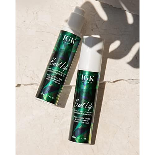 IGK BEST LIFE 100% Plant Powered Nourishing Hair Oil | Smooth + Soften + Heat Protectant | Vegan + Cruelty Free |
