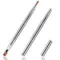Silver Dual-Ended Retractable Lip Brush with Protective Cap