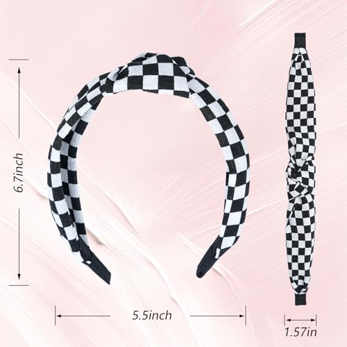 AWAYTR Pack of 4 Black Wide Knotted Headbands for Women - Casual & Dressy Styles