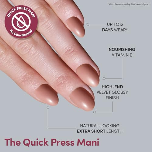 Glamnetic Quick Press Mani - No Glue Extra Short Oval Nails
