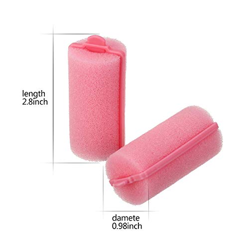 36 Pieces Foam Sponge Hair Rollers - Soft Sleeping Flexible Styling Curlers for Hair Styling (Pink)