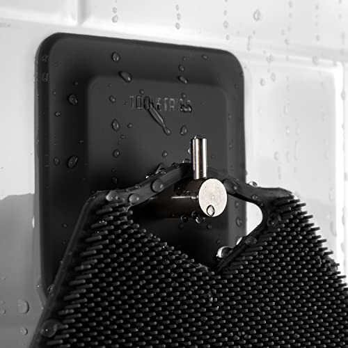Silicone Body Scrubber with Hook - Charcoal