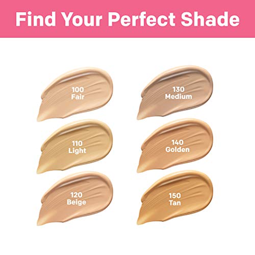 Almay Skin Perfecting Healthy Biome Foundation Makeup with Prebiotic Complex SPF 25, Hypoallergenic, -Fragrance Free, 100 Fair, 1 fl. oz.