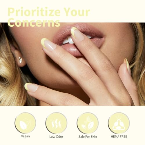 CANNI Pastel Yellow Gel Nail Polish - Light Yellow UV/LED 1Pcs, Long Lasting, Salon Quality, Barley White Variation