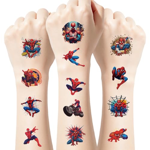 60Pcs Cartoon Spider Temporary Tattoos for Kids & Teens