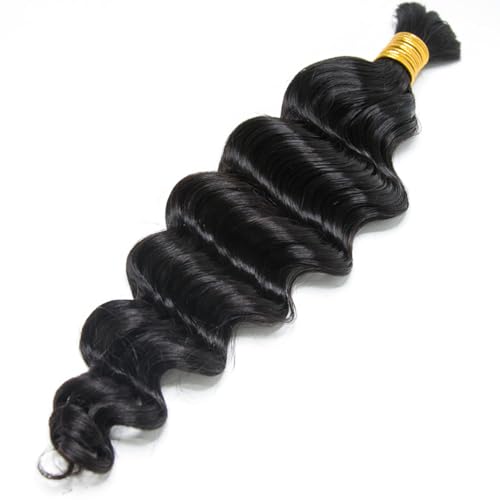 Loose Deep Wave Boho Human Hair 100G - 18 inch Bulk Braiding Hair