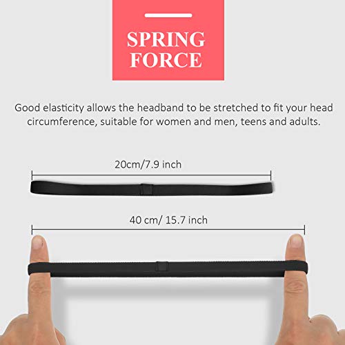 4-Pack Elastic Sports Headbands Non-Slip Hair Bands