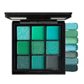 9 Colors Green Eyeshadow Palette - Waterproof Pigmented