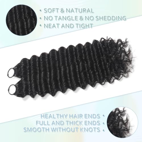 Deep Wave Crochet Hair 20 Inch Human Hair Extensions 200g
