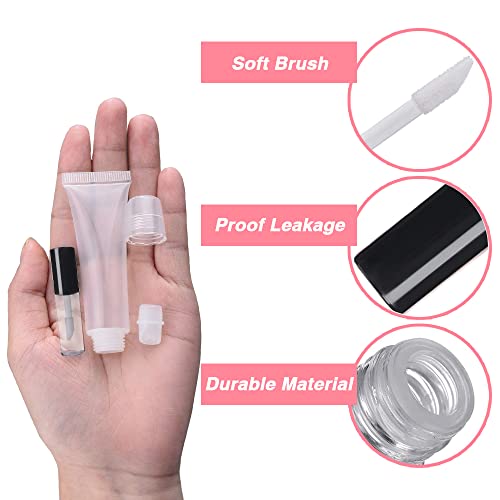 AMORIX 50pc 1.2ml Black Lip Gloss Tubes with Wand & Labels