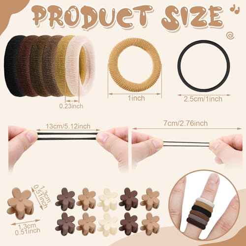 360PCS Soft Cotton Hair Ties for Toddlers & Baby - No Damage Elastics Seamless Ponytail Holders for Little Girls Daily Hair Accessories, Neutral Colors