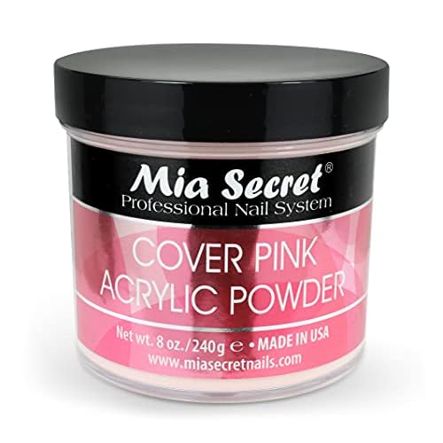 Mia Secret Cover Pink Acrylic Powder (8 oz), Professional Nail System, Ideal for Long Lasting Nails