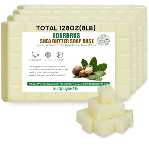 EDSRDRUS 8lb Scent Soap Base DIY Handmade with Shea Butter & Coconut Oil, Moisturizing Melt and Pour Soap Base