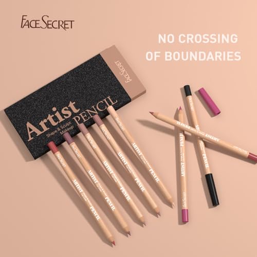 8-Piece Nude Lip Liner Set - Waterproof & Long-Lasting