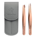 Precision Tweezers 2-Pack with Travel Case | Stainless Steel