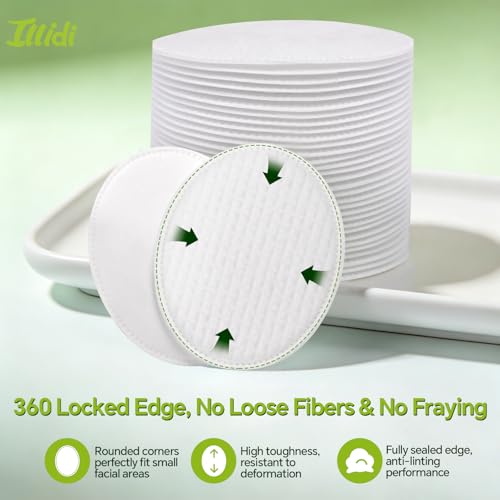 Large Oval Cotton Pads 80 Count – Multi-Layer, Double-Sided Makeup Remover