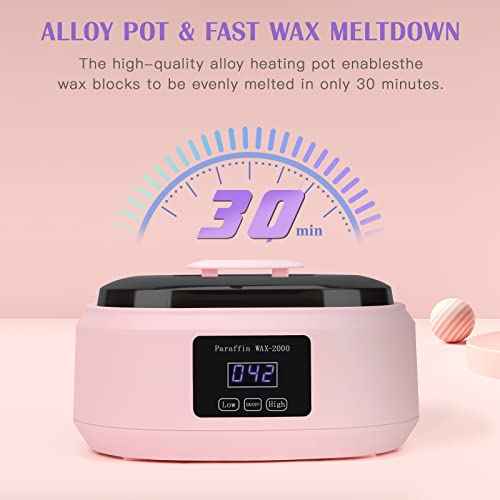 Biutee Paraffin Wax Machine Touchscreen 3500ml Paraffin Wax Warmer with 4 Pack Lavender Wax 30Min Fast Wax Meltdown Temperature Control Paraffin Hot Wax Spa Arthritis Paraffin Bath