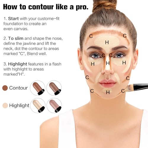 Contour & Highlighter Stick Duo - 2Pc Face Shaping Makeup Set
