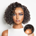 LUVME HAIR 100% Human Hair Water Wave Pixie Wig 10" Glueless HD Lace