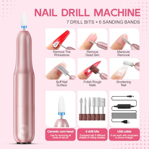 COSCELIA All-in-One Acrylic Nail Kit with UV Light, Drill & Glitter