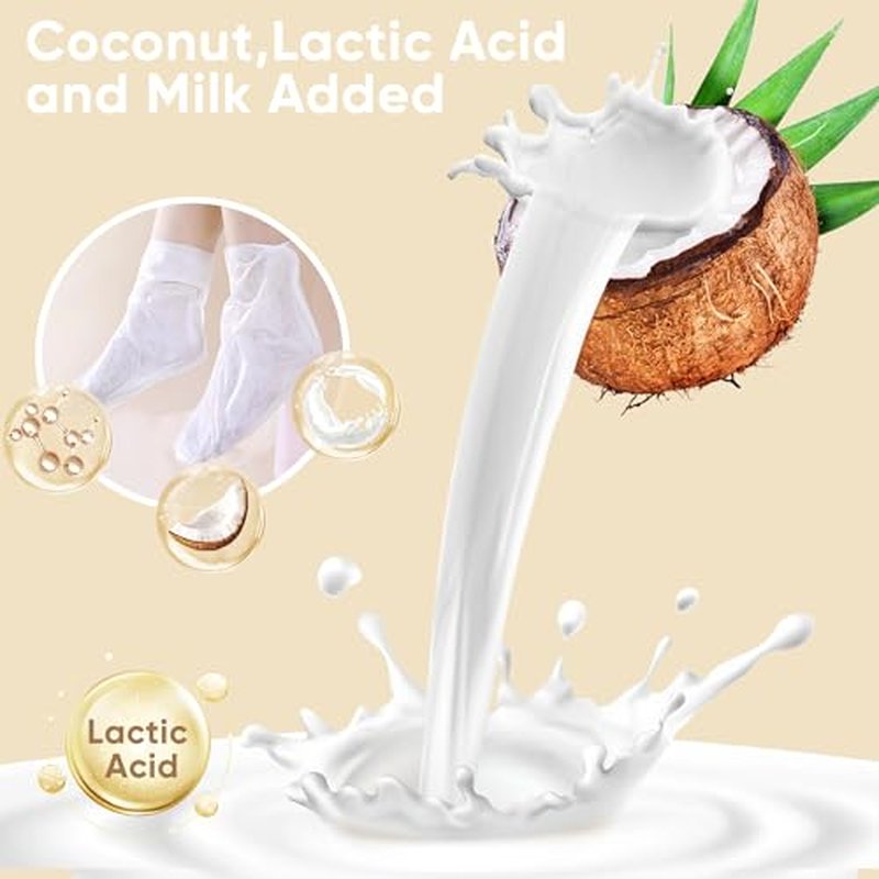 Coconut Foot Peeling Mask - 3 Pairs Exfoliating Foot Masks for Smooth Feet