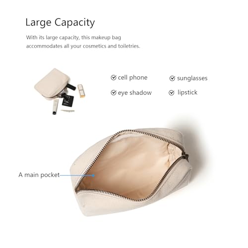 YONBEN Cotton Canvas Cosmetic Bag - Stylish Travel Carryall
