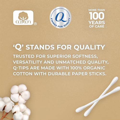 Q-tips Organic Cotton Swabs for Beauty & Care, 400 Ct (4-Pack, 1,600 Total)