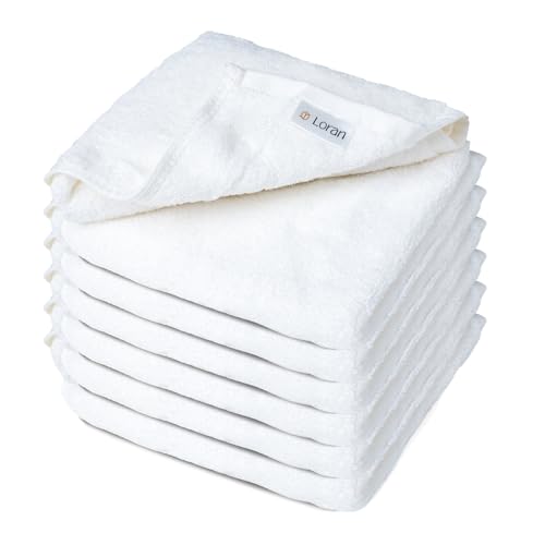 White Extra Large Washcloths Set of 6 Soft Body Cloths 13¡± x 13¡± 70% Viscose Derived from Bamboo, 30% Cotton Spa-Like Feel Silky for Skin Cleansing