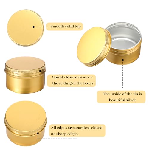 Patelai 36 Pcs 4 oz Metal Tin Cans with Screw Lids & Stickers