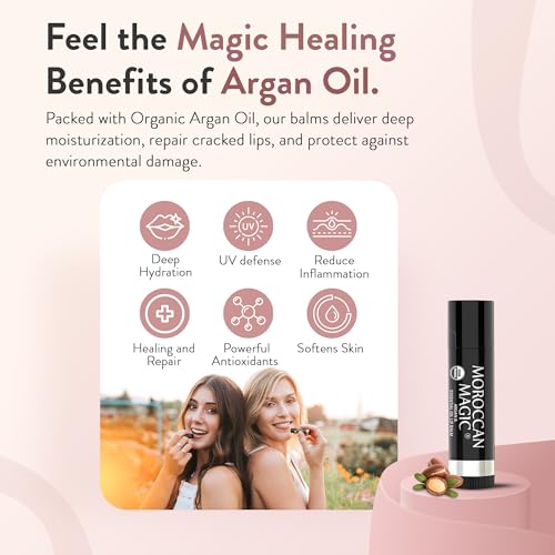 Moroccan Magic Organic Coconut Lip Balm 3-Pack | Argan Oil & Vitamin E