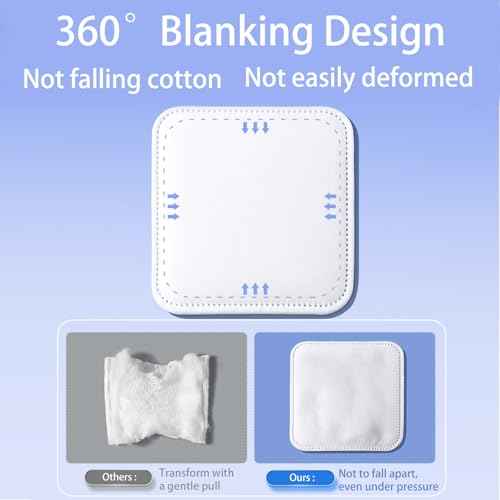 Square Cotton Pads 150 Counts Lager Size 100% Cotton Makeup Remove Pads Not to Shed or Fall Apart Face Cotton Pads Triple-Layer Design for Daily Skin Care,Lint-Free,7X7.5CM