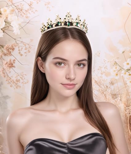 Elegant Baroque Pearl Rhinestone Tiara Crown for Weddings