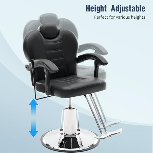 Tatub Reclining Salon Chair - 90°-135° Adjustable Barber Chair