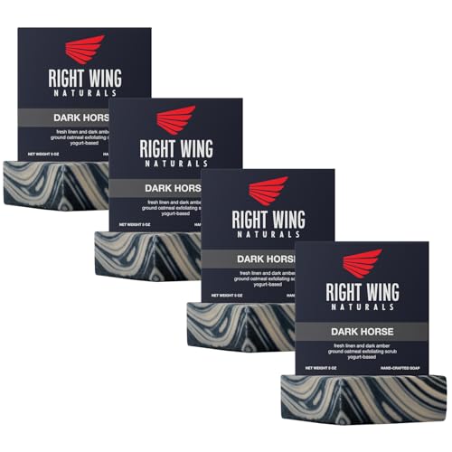 Right Wing Naturals Bar Soap Gift Set for Men | Handcrafted Cold-Pressed | Handmade Organic Soap for Men | Most Popular Flavors | Natural Scented Men¡¯s Bar Soap| Pack of 4 Bars