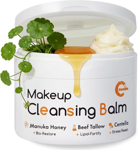 Grocerism Cleansing Balm Makeup Remover – Manuka Honey & Tallow, 3.53oz