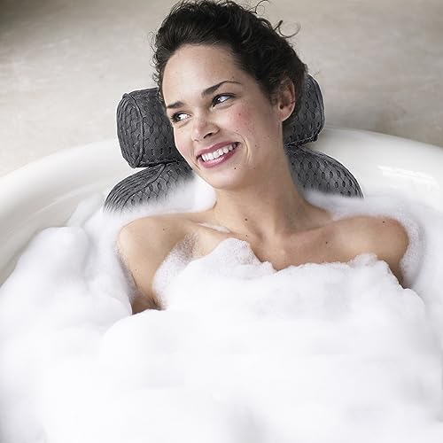 Bath Pillow for Tub with Neck & Back Support - Gray