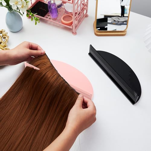 Hair Extension Holder Acrylic Stand - 2 Pack Black & Pink