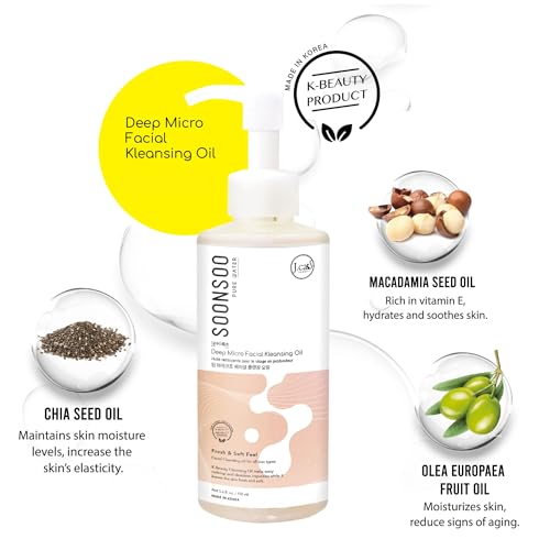J.CAT BEAUTY Soonsoo Deep Micro Facial Cleansing Oil for Waterproof Makeup - 5.2 Fl Oz