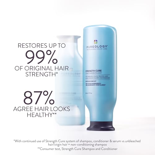 Pureology Strength Cure Conditioner - For Damaged or Color-Treated Hair, Reduces Breakage, Strengthens & Softens, With Sulfate-Free Formula, Vegan