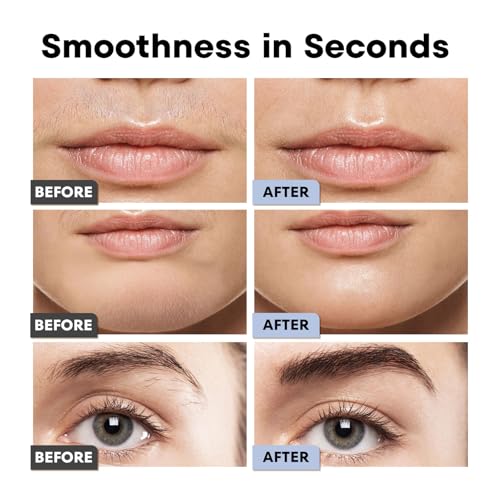 VG VOGCREST Sky Blue 2-in-1 Facial & Eyebrow Trimmer, Painless USB Rechargeable with LED Light